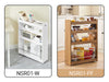 SoBuy NSR01-W Chariot Slim de Rangement à 4 Roues, Étagère Salvaspazio à 4 Niveaux avec Barres Anti-Chute, Unité de Rangement Compacte pour Cuisine, Salle de Bain, Produits de Beauté 60 x 18 x 82 cm