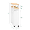 SoBuy NSR11-WN Chariot de Cuisine à Roulettes Slim 20 cm, Plan de Travail Bois, Tiroir 2 Niveaux, 4 Roulettes – L20 × P51 × H79 cm