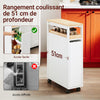 SoBuy NSR11-WN Chariot de Cuisine à Roulettes Slim 20 cm, Plan de Travail Bois, Tiroir 2 Niveaux, 4 Roulettes – L20 × P51 × H79 cm