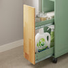 SoBuy NSR14-GR Desserte de Cuisine Étroite sur Roulettes – Porte et Tiroir, Rangement Gain de Place – 50×20×79 cm, Vert et Bois
