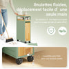 SoBuy NSR14-GR Desserte de Cuisine Étroite sur Roulettes – Porte et Tiroir, Rangement Gain de Place – 50×20×79 cm, Vert et Bois