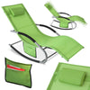 SoBuy OGS28-GR Chaise Longue Transat de Jardin Bascule avec Appui-tête Réglable et Pochette latérale | Prévente
