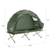 SoBuy OGS32-II-GR Lit de camp Tente de camping d'extérieur avec crochets pour lampe et poches de rangement pour chaussures 3 en 1 personne Lit de camp pratique