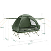 SoBuy OGS32-L-GR Tente de Camping 4 en 1 Pliable 2 Personnes – Lit Surélevé 180 kg, Toit Ouvrant, Matelas, Sac de Couchage, Vert
