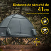 SoBuy OGS32-II-HG Tente de Camping extérieure Tente individuelle avec Crochet pour Lampe et Sacs de Rangement pour Chaussures Tentes 3-en-1 pour 1 Personne 193x160x86 cm