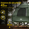 SoBuy OGS32-II-L-GR Tente de Camping extérieure Tentes Double avec Crochet pour Lampe et Sacs de Rangement pour Chaussures Tente 3-en-1 pour 2 Personnes, 193x188x145 cm