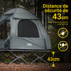 SoBuy OGS32-II-L-HG Tente de Camping extérieure Tente Double avec Crochet pour Lampe et Sacs de Rangement pour Chaussures Tentes 3-en-1 pour 2 Personnes, 193x188x145 cm