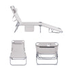 SoBuy OGS35-MI Transat Jardin Extérieur Pliable Bain de Soleil avec Oreiller Chaise Longue Relax avec Poche Latérale Confortable Mobilier de Jardin pour Terrasse Plage Piscine Beige 155x56x81cm