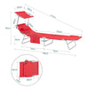 SoBuy OGS48-Rx2 Lot de 2 Transat Jardin Extérieur Pliable Bain de Soleil avec Oreiller Chaise Longue avec Pare-Soleil et Poche Latérale Mobilier de Jardin pour Terrasse Piscine Rouge 155x56x81cm