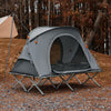 SoBuy OGS60-L-HG Lit de Camping Pliable en Aluminium Léger, 3 en 1 avec Toit Anti-UV + Matelas Gonflable Intégré + Sac de Transport, 2 Personnes