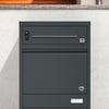 SoBuy OGS67-DG Boîte aux Lettres avec Compartiment Colis Anthracite – Boîte à Colis Extérieure Sécurisée sur Pied à 3 Portes, Acier Thermolaqué Anti-Vol – 55×41,3×112 cm, Charge 40 kg