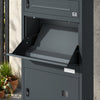 SoBuy OGS67-DG Boîte aux Lettres avec Compartiment Colis Anthracite – Boîte à Colis Extérieure Sécurisée sur Pied à 3 Portes, Acier Thermolaqué Anti-Vol – 55×41,3×112 cm, Charge 40 kg