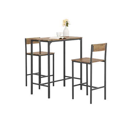 SoBuy OGT03-XL Table Haute avec 2 Tabourets de Bar – 100 cm, Tabourets Rangeables, Style Industriel