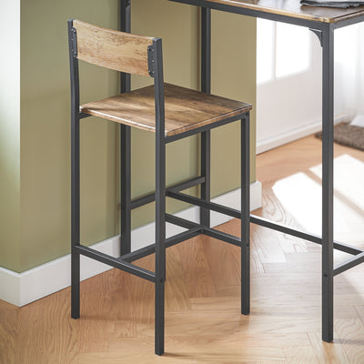 SoBuy OGT03-XL Table Haute avec 2 Tabourets de Bar – 100 cm, Tabourets Rangeables, Style Industriel