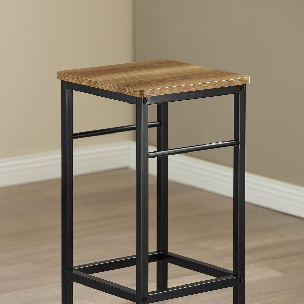 SoBuy OGT10-PF Lot Table et 2 Tabourets Ensemble Table de Bar Bistrot + 2 Chaises de Bar avec Repose-Pieds Table Haute Cuisine