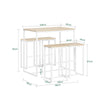 SoBuy OGT15-WN Table Haute Mange Debout avec 4 Tabourets Ensemble Table Bar Cuisine Gain de Place pour Petit Espace Table Mange-Debout Compacte pour Cuisine, Balcon ou Salle à Manger 100x60x96cm