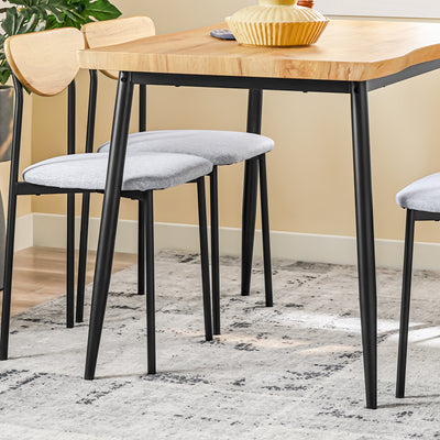SoBuy OGT52-N Ensemble Table à Manger 5 Pièces avec 4 Chaises Rembourrées et Cadre Acier – Table L110×P70×H76 cm, Charge 150 kg/Chaise, Naturel