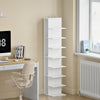 SoBuy STR14-H-W Bibliothèque Colonne Étroite 7 Niveaux – Meuble de Rangement en Bois, Étagère Blanche – 30×32,5×146,8 cm, Charge 60 kg