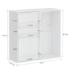 SoBuy STR16-W Armoire Murale Suspendue Blanche – Étagère Murale avec Panneau Perforé et Tableau Blanc pour Entrée, Bureau et Chambre – 70×25,1×70,2 cm, Charge 27 kg