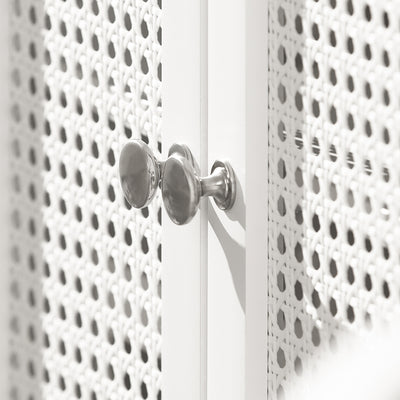 SoBuy BZR35-W Meuble sous Lavabo Salle de Bain Meuble Lavabo avec 2 Portes et Étagère Petit Meuble Salle de Bain avec Panneaux en Treillis pour Vasque ou Lavabo Blanc 50x60x33 cm