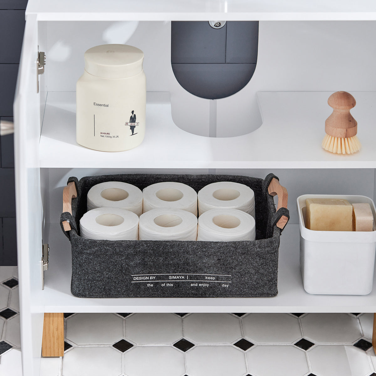 SoBuy BZR92-W Meuble sous Lavabo, Meuble sous évier, Meuble sous Vasque, Armoire Salle de Bain, Placard de Rangement
