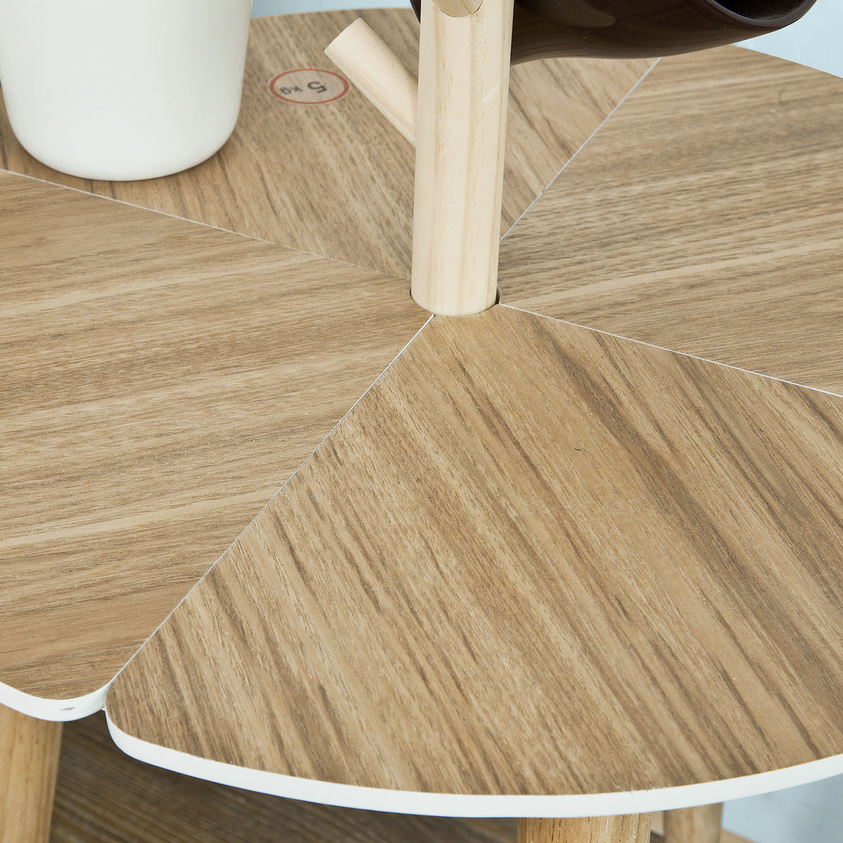 SoBuy FBT38-WN Table café Design avec support à Tasses Table d’appoint Ronde