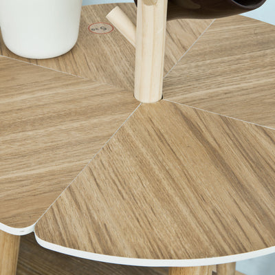 SoBuy FBT38-WN Table café Design avec support à Tasses Table d’appoint Ronde
