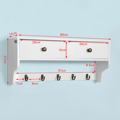 SoBuy FRG178-W Portemanteau Étagère murale