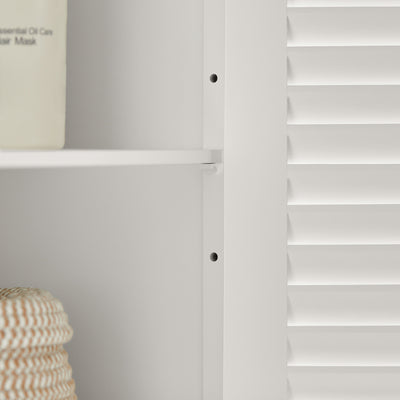 SoBuy FRG237-W Meuble Sous-Lavabo Meuble de Salle de Bain Vasque, 2 portes et 2 étages