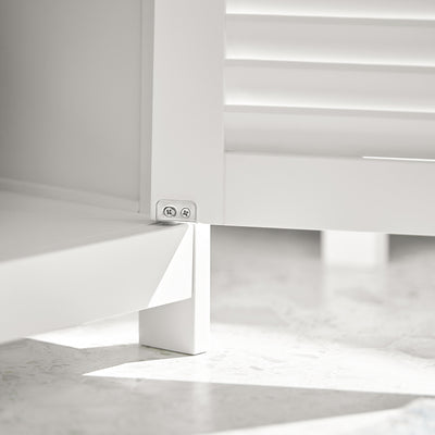 SoBuy FRG237-W Meuble Sous-Lavabo Meuble de Salle de Bain Vasque, 2 portes et 2 étages