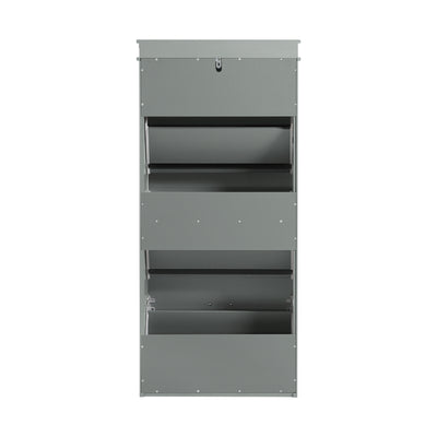 SoBuy FSR94-HG Armoire à Chaussures Slim 24 cm à 3 Abattants – 12 Paires – Dos Ventilé – Bois FSC – Gris