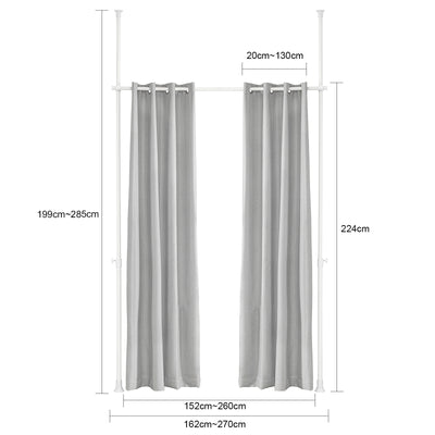 SoBuy KLS12-HG Paravent Séparateur de Pièces Rideau Télescopique Rideau Réglable en Hauteur Rideau