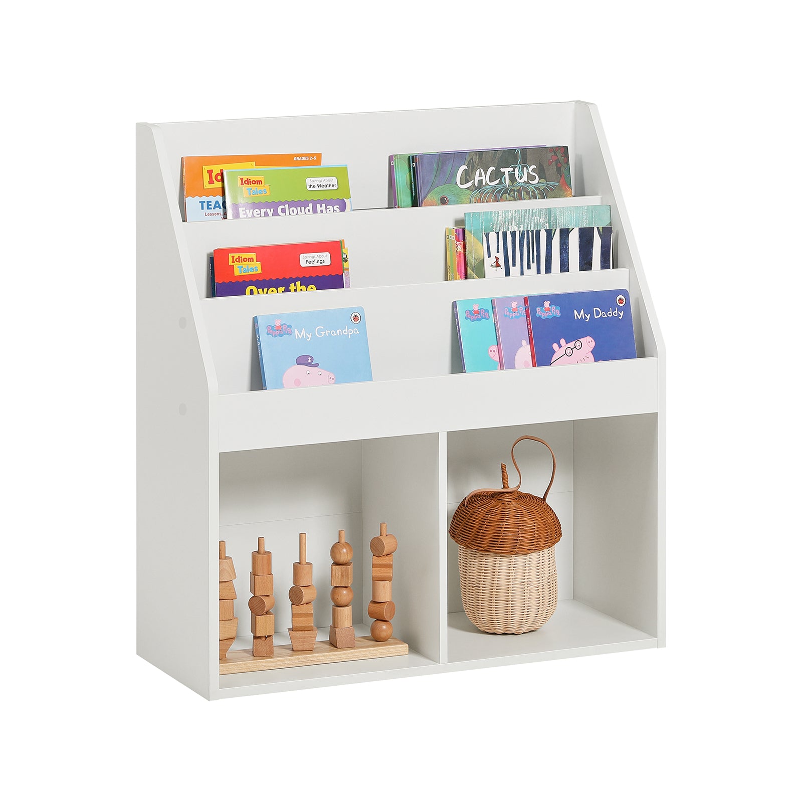 SoBuy KMB82-W Banc de Rangement pour Livres et Jouets pour Enfant, Cof–