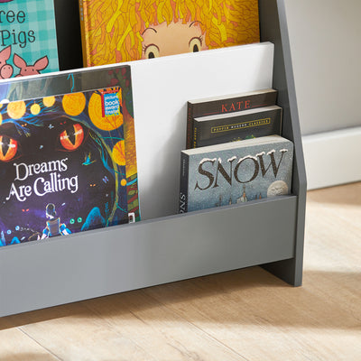 SoBuy KMB32-HG Bibliothèque Enfant Grise – 4 Compartiments Ouverts, 80 × 30 × 88 cm