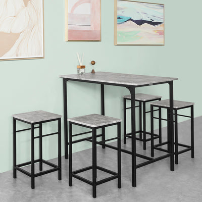 SoBuy OGT11-HG Ensemble de table haute pour salle à manger avec 4 tabourets