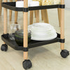 SoBuy SVW06-SCH Chariot de Service à 3 Niveaux Petit Desserte Chariot Roulant Étagère de Rangement avec Poignée pour Cuisine