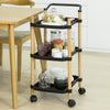 SoBuy SVW06-SCH Chariot de Service à 3 Niveaux Petit Desserte Chariot Roulant Étagère de Rangement avec Poignée pour Cuisine