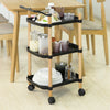 SoBuy SVW06-SCH Chariot de Service à 3 Niveaux Petit Desserte Chariot Roulant Étagère de Rangement avec Poignée pour Cuisine