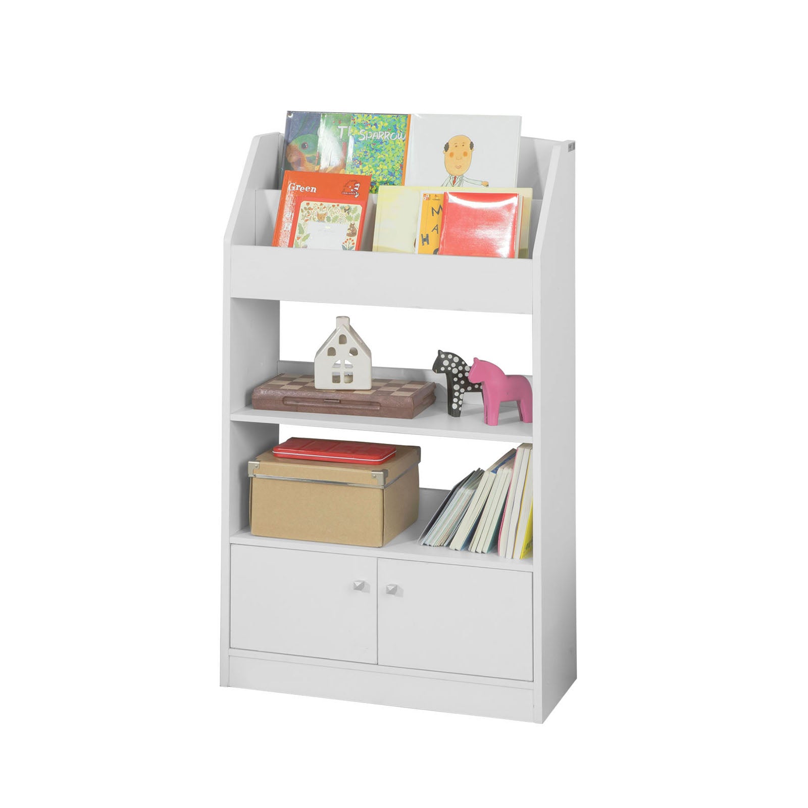 Sobuy - SoBuy KMB58-W Bibliothèque Enfant Étagère de Rangement pour Livres  et Jouets Étagère à Livres Armoire Meuble de Rangement sur Pieds -  Bibliothèques, vitrines - Rue du Commerce